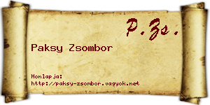 Paksy Zsombor névjegykártya